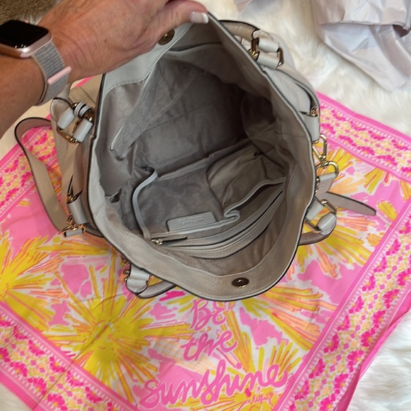 Michael Kors tote crossbody in bone gold bag satchel authentic - Picture 11 of 14